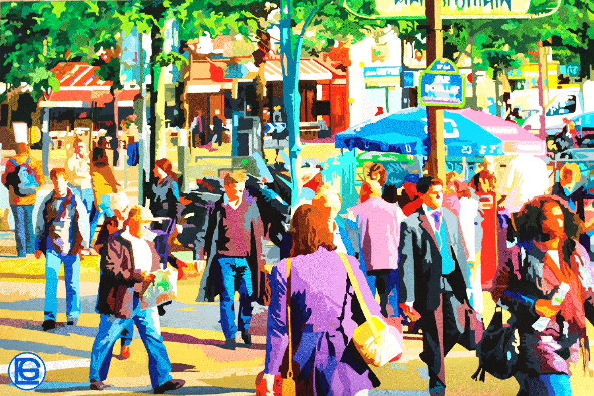 Rue Bobillot, acrylique sur toile
