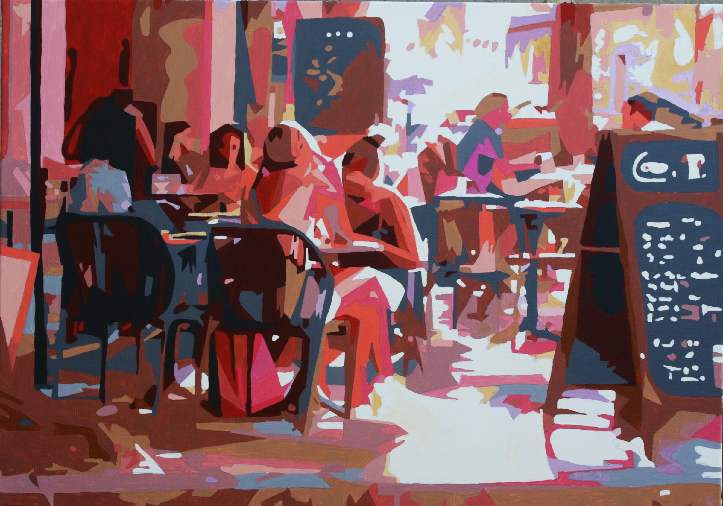 La Place du Calvaire, acrylique sur toile