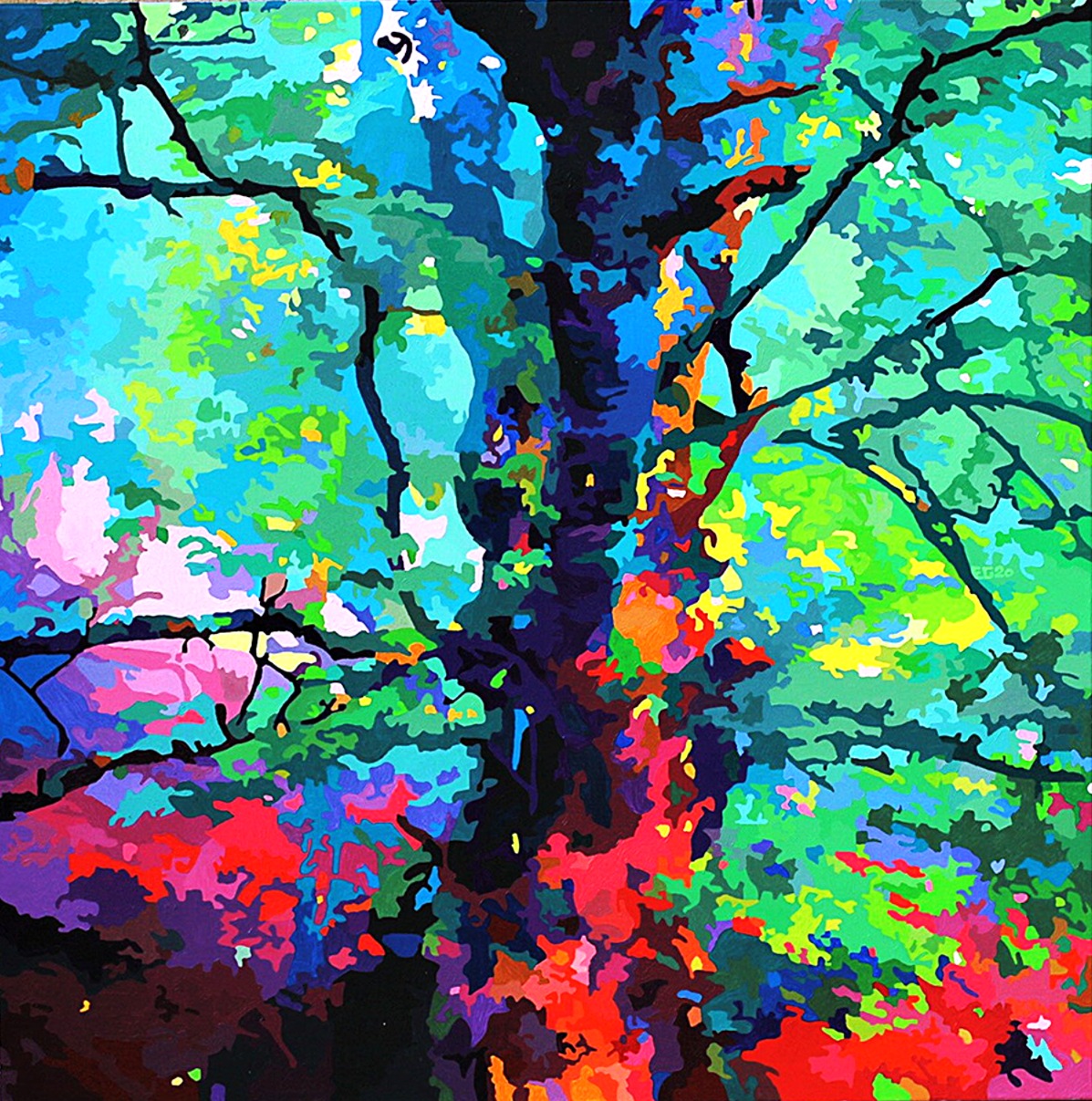 Le Hêtre d’Iraty, acrylique sur toile