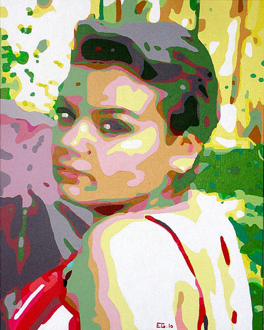Portrait de Pauline, acrylique sur toile d’Éric Gendreau