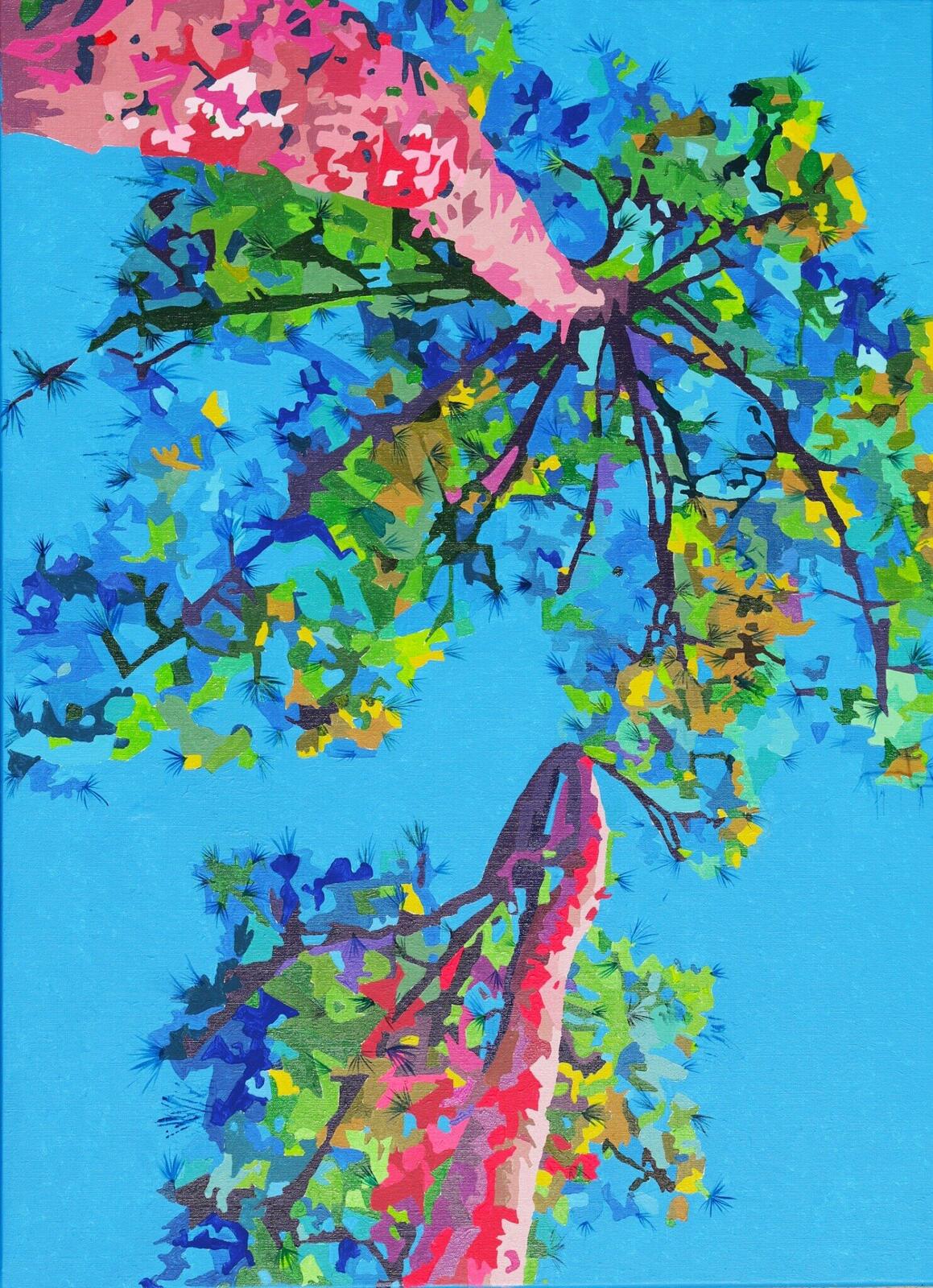 Les Pins des Courlis, acrylique sur toile